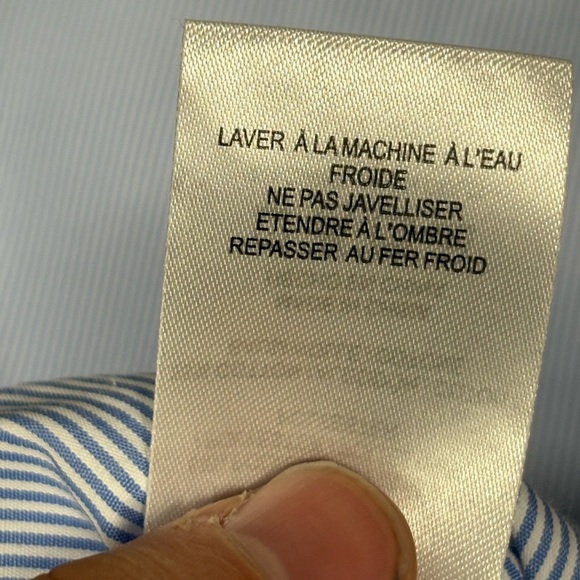 Women's DRA Blue White Stripes Long Sleeve bell Sleeves Blouse Shirt size xs - Picture 13 of 16